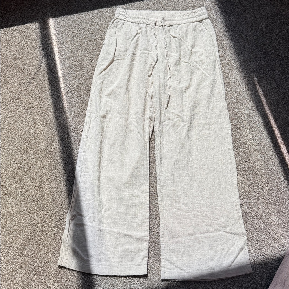 Only Beige Relaxed Fit Trousers